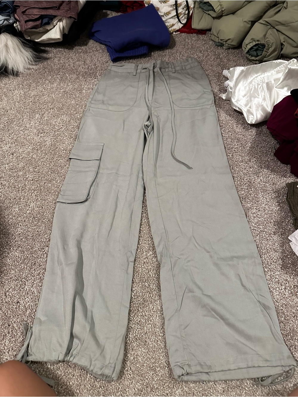 Sincerely Jules Sage Drawstring Cargo Pants - Picture 1 of 2
